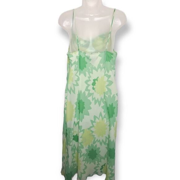Express Y2K Green Floral Midi Dress size 9/10 - Picture 3 of 5